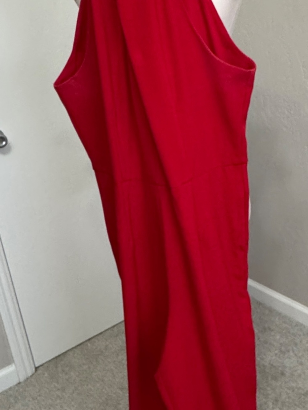 Julia Jordan Red Wide Leg Jumpsuit Size 12 Halter Peek-a-boo  Back Formal